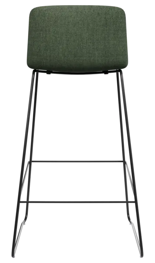 ARCA BAR BLACK, židle barová, látka zelená